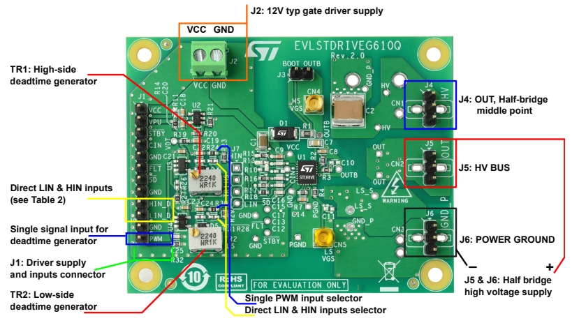 애플리케이션 회로도 - STMicroelectronics EVLSTDRIVEG610Q 평가 보드